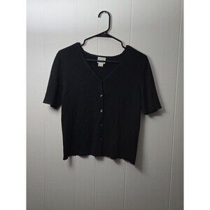 Ann Taylor Loft Black Silk Cardigan Size Small